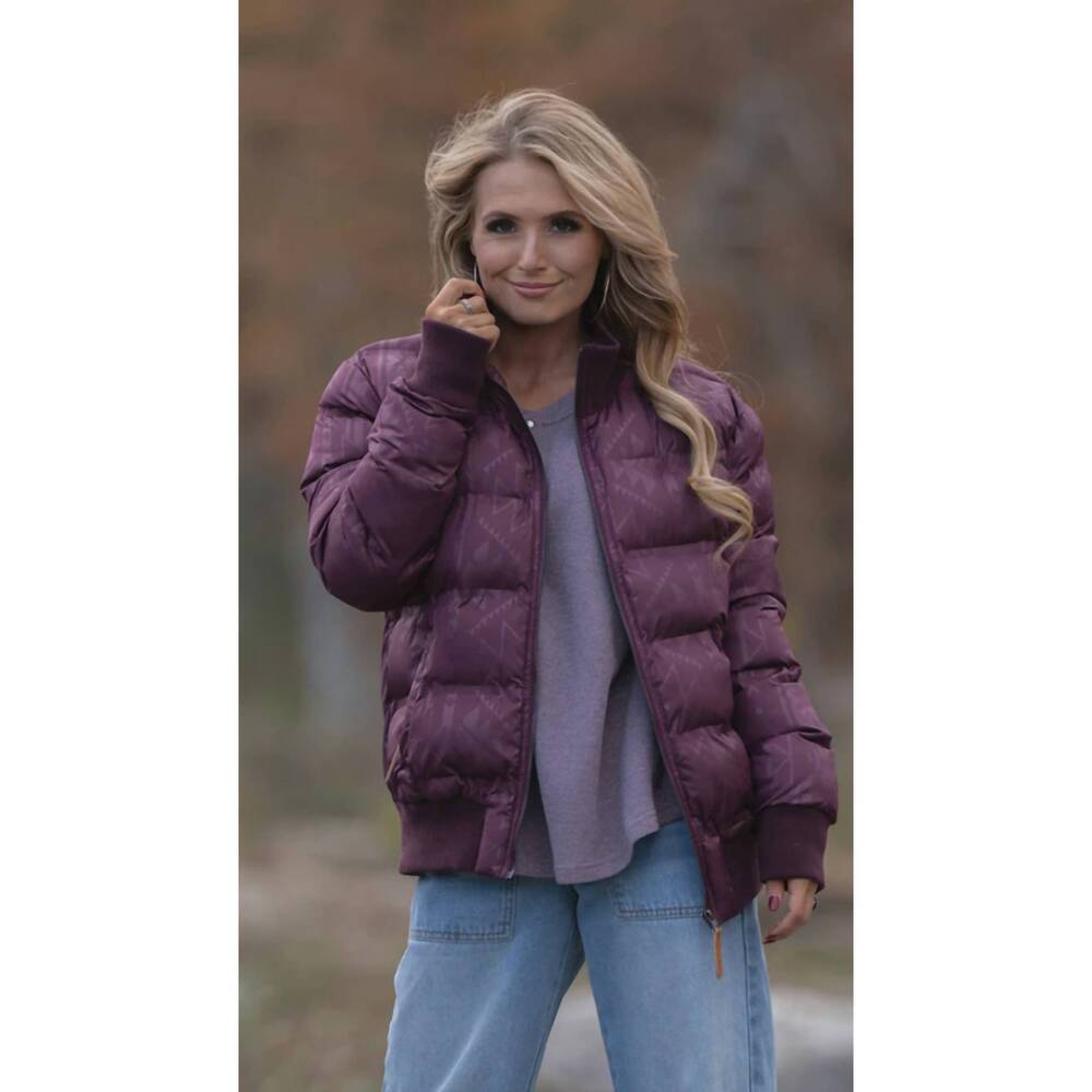 NEW HOOEY women's aztec softshell jacket in maroon